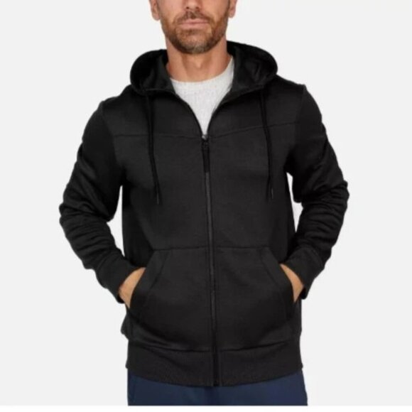 NEW Spyder Active Men's M Medium Black Full-Zip Hooded Sweatshirt - Picture 1 of 10